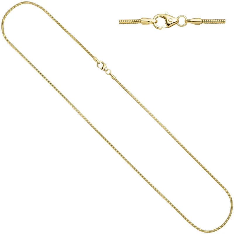 1,4mm Schlangenkette Halskette Kette Collier aus 333 Gold Gelbgold 45cm Jetzt Kaufen