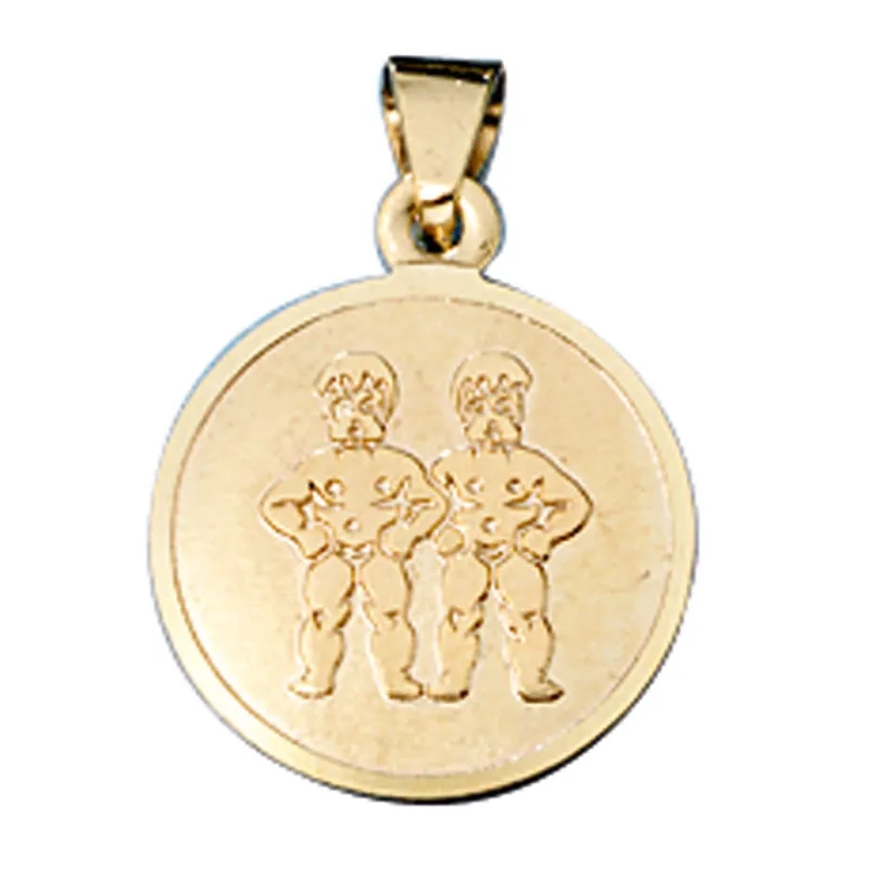 Zwilling Zwillinge Sternzeichen Anhänger 333 Gold rund Halsschmuck Unisex Top-Seller