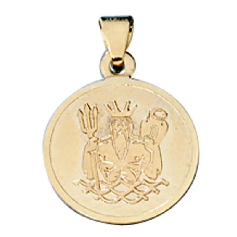 Wassermann Ketten Anhänger Goldanhänger 333 Gold rund Halsschmuck Unisex Neue Kollektion