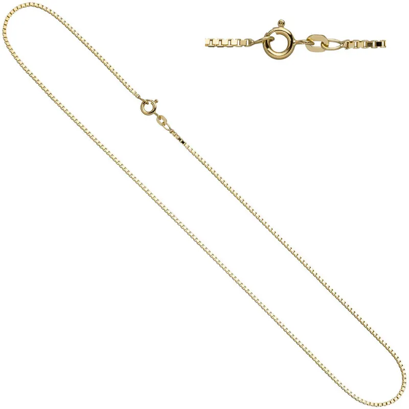 1,5mm Venezianerkette Kette, 585 Gold Gelbgold, Goldkette, 50 cm Premium