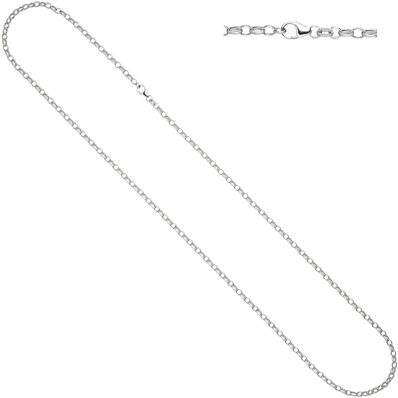 Weltweiter Versand 3mm Rundankerkette Silberkette Kette Collier, 925 Silber, 60cm