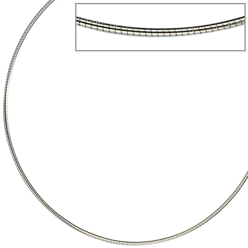 Handgefertigt 1mm Halsreif Halskette Kette Collier aus Edelstahl, Damen, 42cm