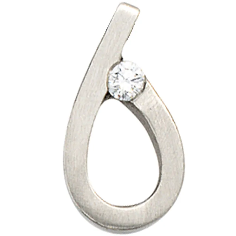 Anhänger 8,4x15,4mm 6-Form mit Diamant Brillant 0,08 Ct 950 Platin edel Mega-Angebot