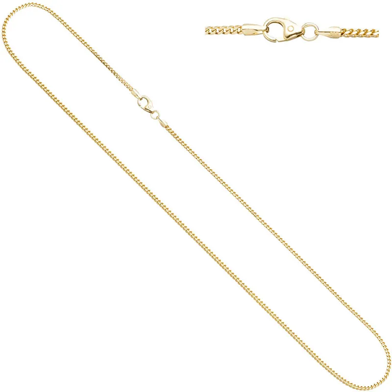 1,2mm Kette Collier Bingokette aus 585 Gold Gelbgold, für Damen, 42cm Neuheit