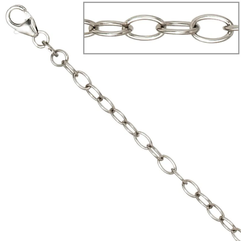Wochenendangebot 3mm Verlängerungskette Kette, 925 Silber Sterlingsilber, Unisex, 7cm
