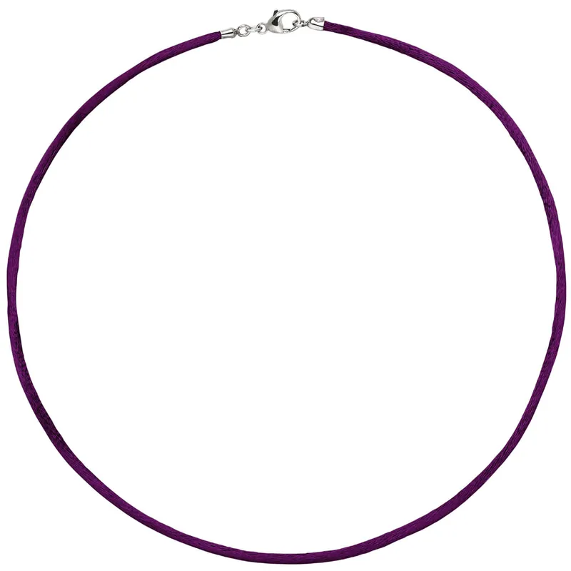 Jetzt Bestellen 2,8mm Seidenband Seidencollier, pflaume, Karabiner 925, Damen, 42cm