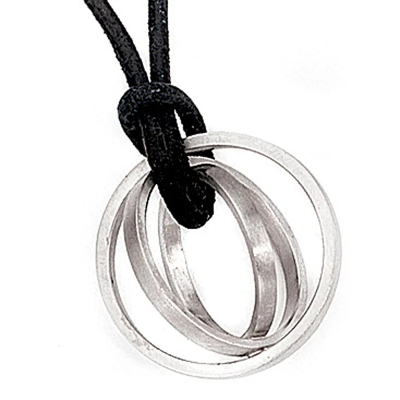 Anhänger, 3 Ringe, Kreise, Durchmesser 19,9mm, 950 Platin, für Damen Sonderangebot