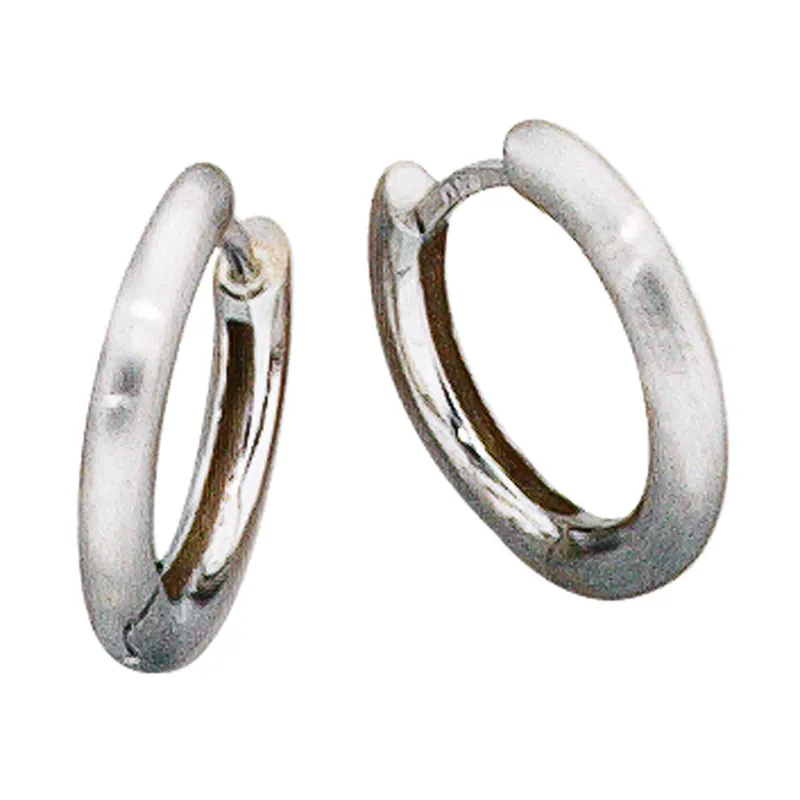 15,2mm Creolen Creole Ohrringe, rund, echtes 950 Platin, für Damen Sonderangebot