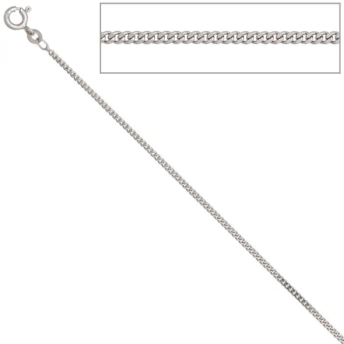 1,7mm Panzerkette Halskette Collier Goldkette 333 Gold Weißgold 36cm Heute Kaufen