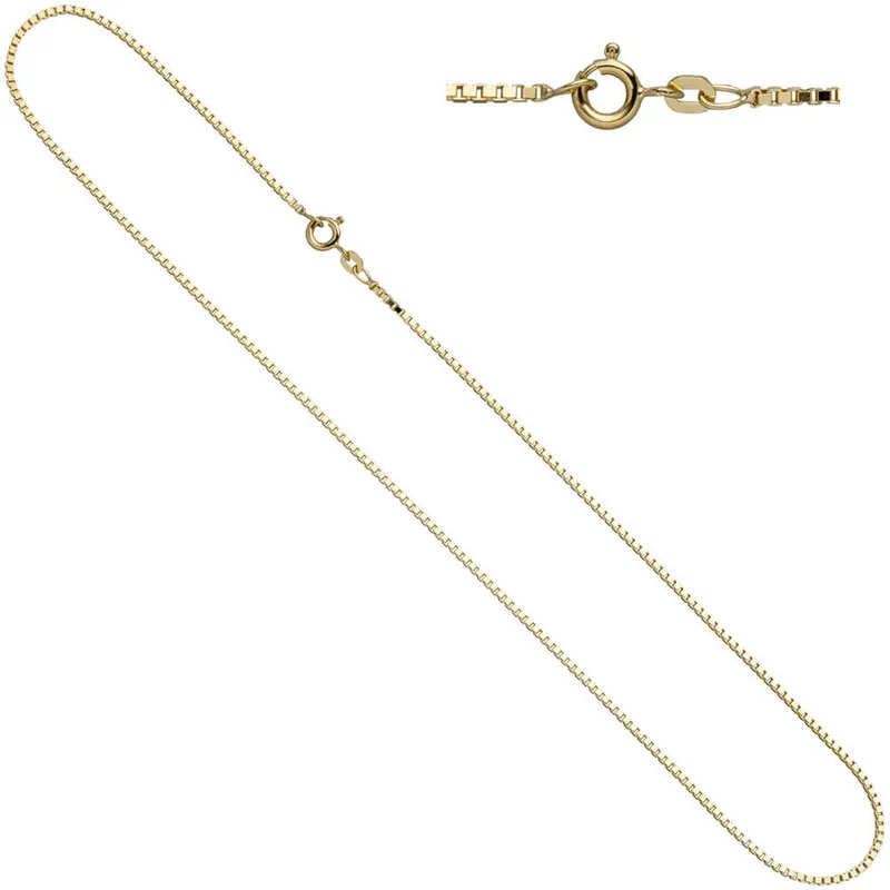 1,0mm Venezianerkette Collier 333 Gelbgold Gold Kette Halskette, 40cm Rabatt