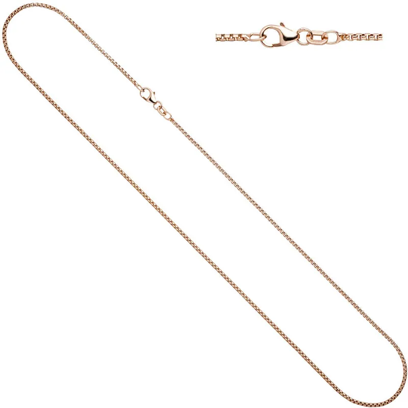 1,5mm Venezianerkette Halskette Collier 925 Silber rotvergoldet 45cm Geprüft