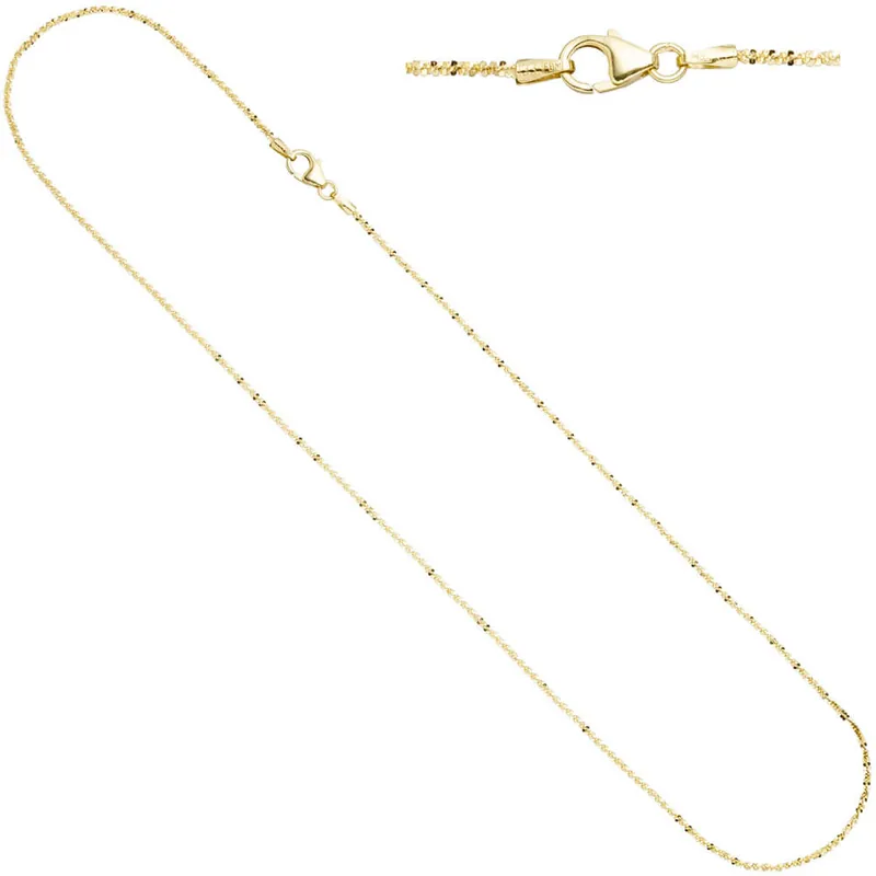 1,3mm Criss-Cross Halskette Collier aus 333 Gold Gelbgold, Goldkette Damen 42cm Limited Edition