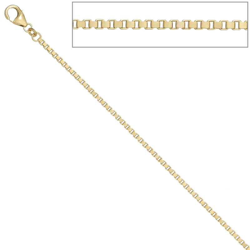 1,8mm Venezianerkette Kette Halskette Halsschmuck aus 585 Gold Gelbgold, 60cm Meistverkauft
