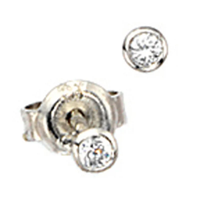 Wochenendangebot 2,9mm Solitär Ohrstecker Ohrschmuck Ohrringe, weiße Zirkonia, rund, 925 Silber