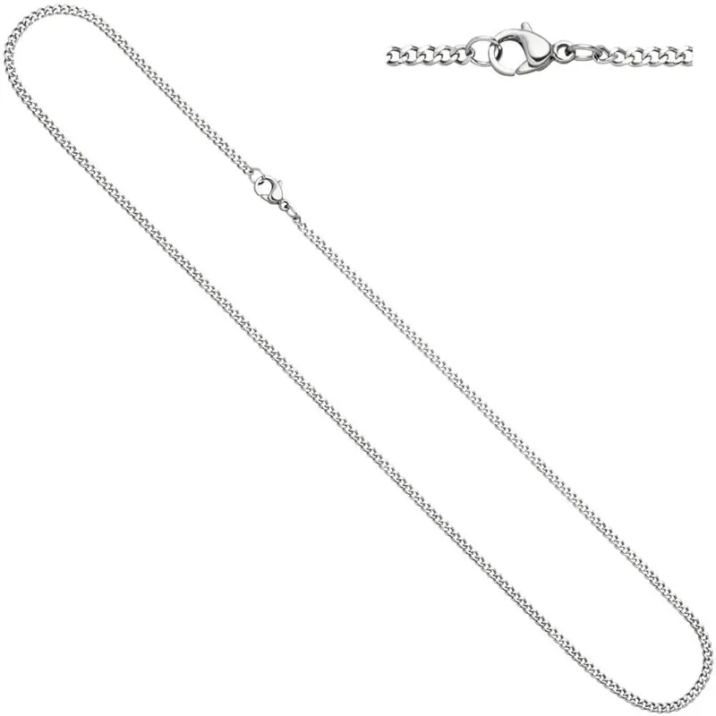 Weltweiter Versand 2mm Panzerkette Kette Halskette Collier Halsschmuck aus Edelstahl, 38cm