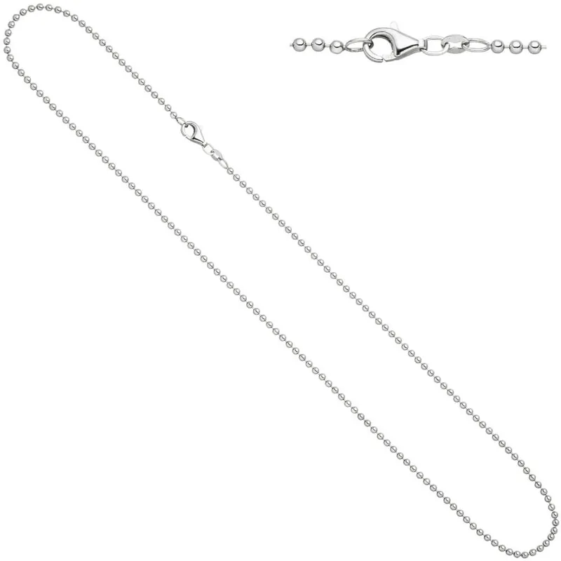 1,2mm Kugelkette diamantiert Kette Halskette Collier aus 925 Silber, 38cm Saisonangebot