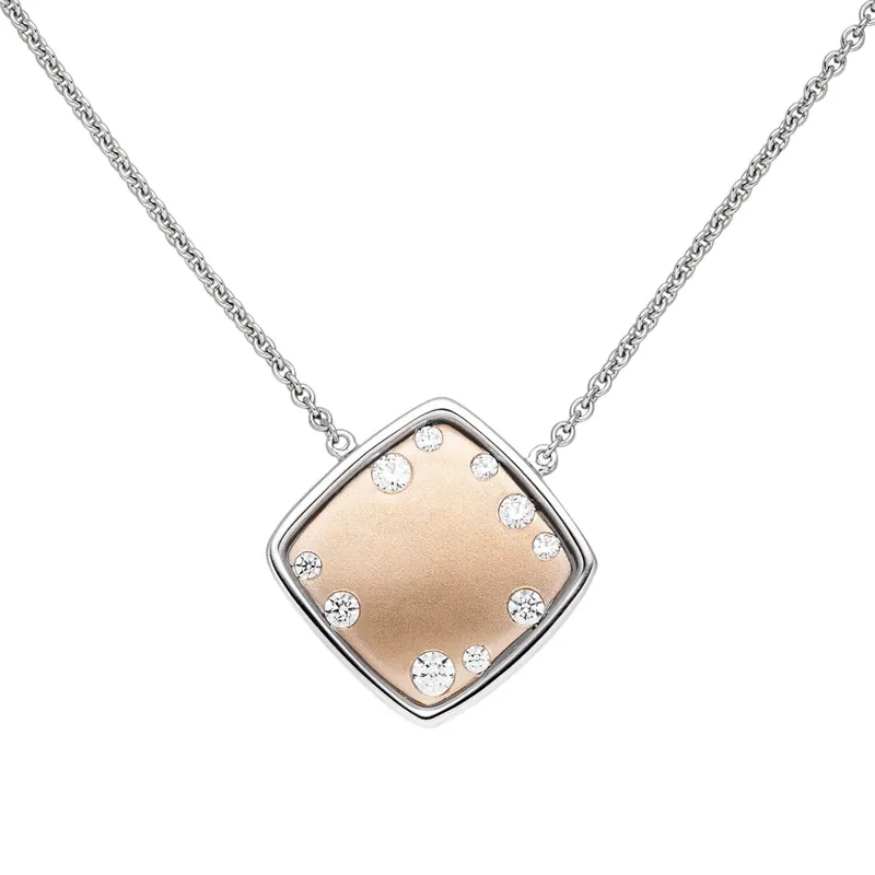 1,3mm Collier Ankerkette, Quadrat mit Zirkonia, 375 Gold Weißgold Rotgold, 45cm Schnäppchen