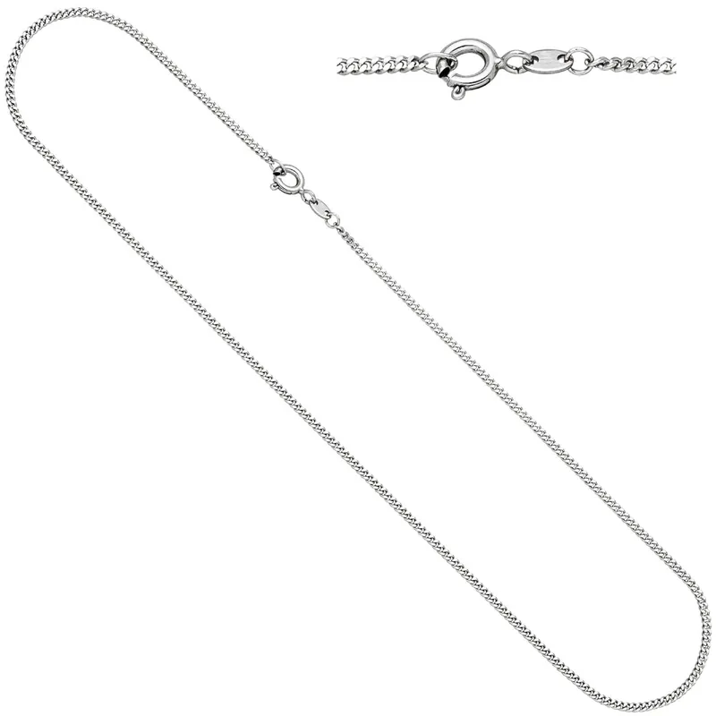 1,7 mm Kette Panzerkette aus 333 Gold Weißgold Halskette Halsschmuck, 45cm Top-Seller