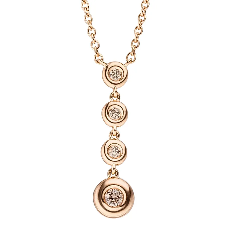 1,5mm Collier Ankerkette 4 Diamanten 0.2Ct W/SI 585 Gold Rotgold Rosegold 44cm Saisonangebot