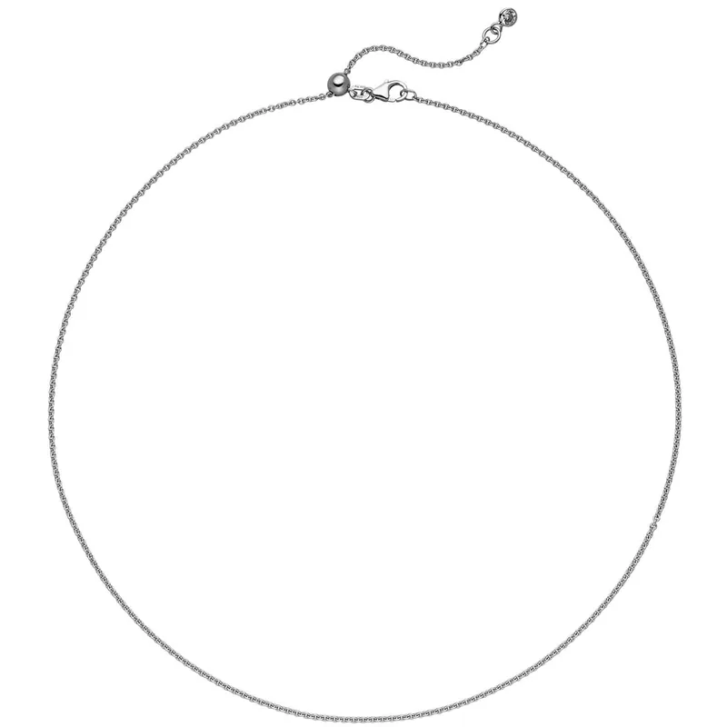 1,5mm Rundanker-Kette Halskette 925 Silber Größe variabel bis 45cm mit Zirkonia Super-Preis