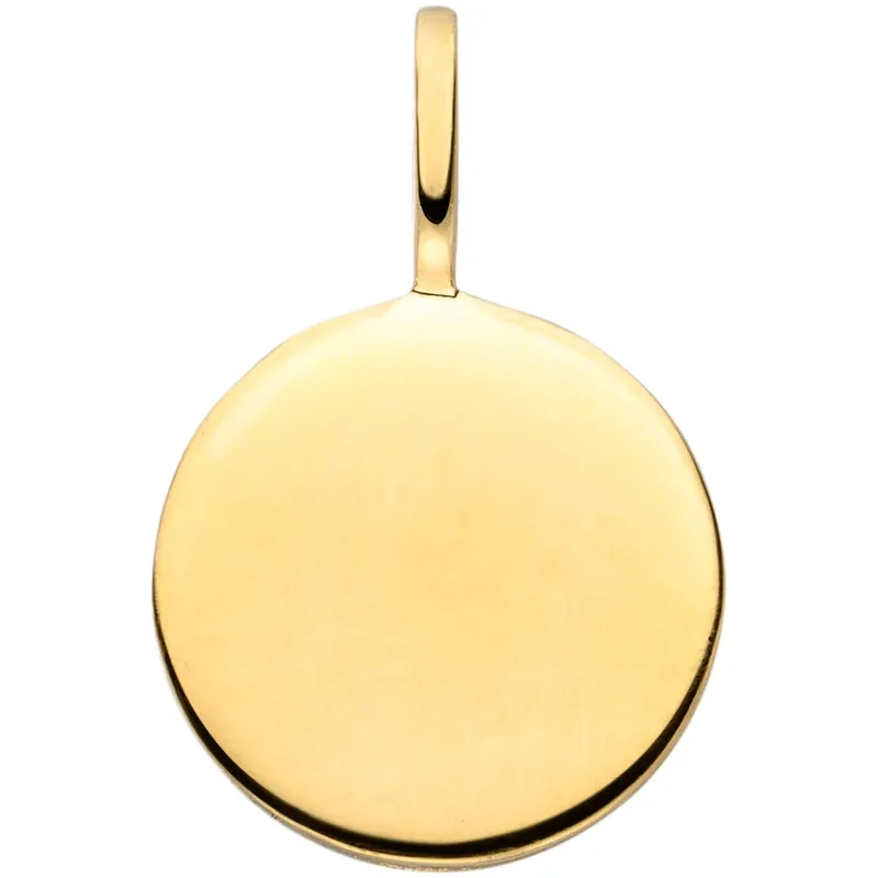 Versand Am Gleichen Tag Gravurplatte Anhänger für Gravur rund aus 925 Silber vergoldet Ø 10mm glänzend