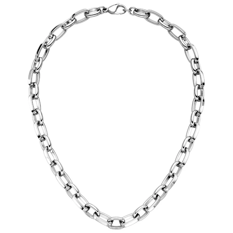 10,2mm Halskette Collier Erbs-Anker flach Kette aus Edelstahl glänzend 48cm Heute Kaufen