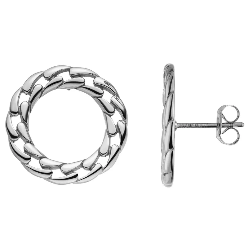 Zertifiziert Paar Ohrringe Ohrstecker Kreise aus Edelstahl Ø 20mm Ohrschmuck