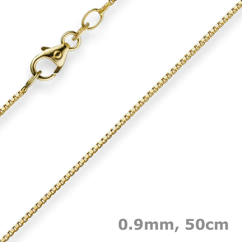 0,9mm Venezianerkette Kette Collier aus 585 Gold Gelbgold, 50cm, Damen Must-Have