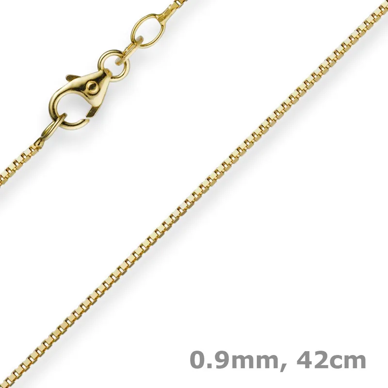 0,9mm Venezianerkette Kette Collier aus 585 Gold Gelbgold, 42cm, Damen Garantierte Lieferung