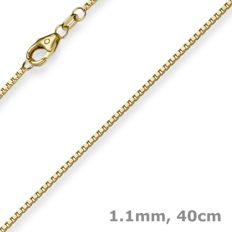 1,1mm Venezianerkette Kette Collier aus 585 Gold Gelbgold, 40cm, Damen Großhandel