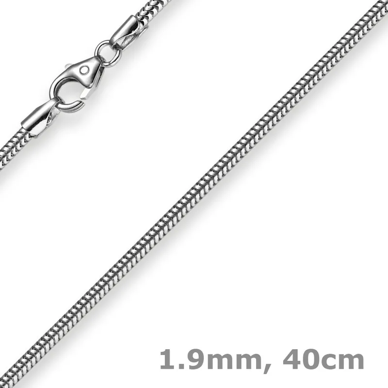 1,9mm Schlangenkette Kette Collier, 750 Gold Weißgold, Goldkette 40cm Großhandel