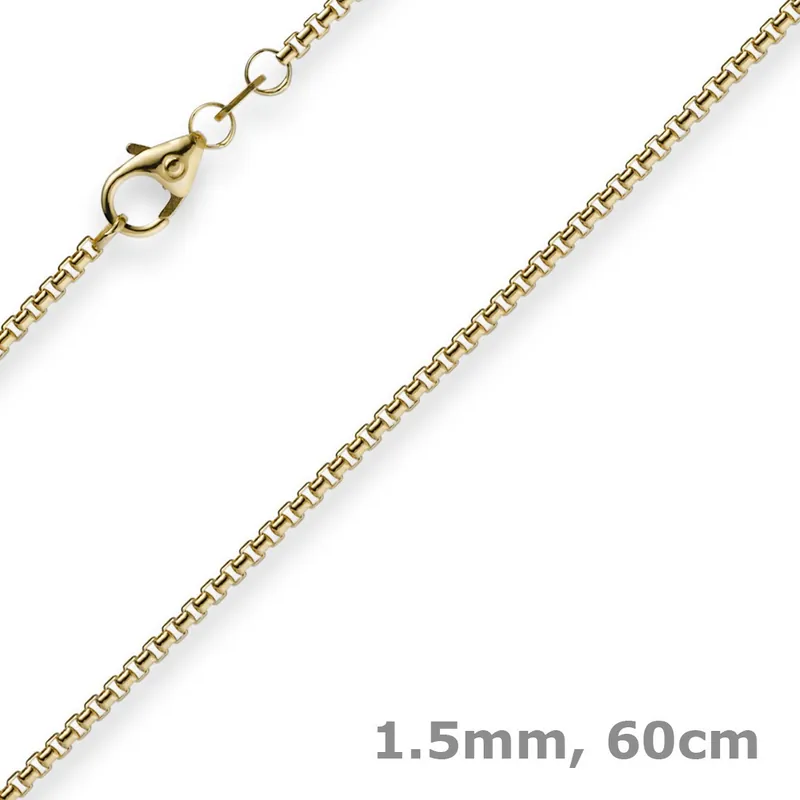 1,5mm Venezianerkette 585 Gold Gelbgold Kette Collier Halskette rund 60cm Heute Kaufen
