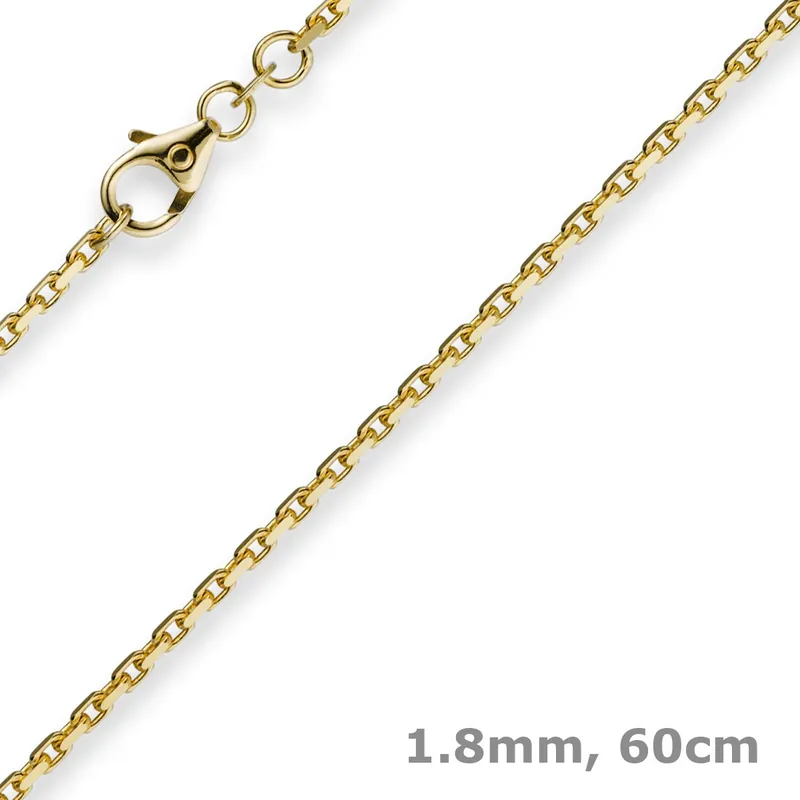 1,8mm Kette Collier Ankerkette diamantiert Halskette aus 750 Gold Gelbgold, 60cm Jetzt Bestellen