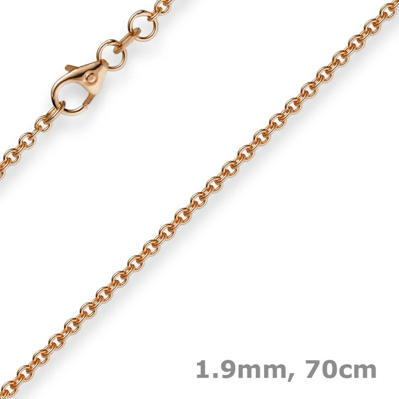 1,9mm Rund-Ankerkette 750 Gold Rotgold Kette Collier Halskette, 70cm Direktkauf