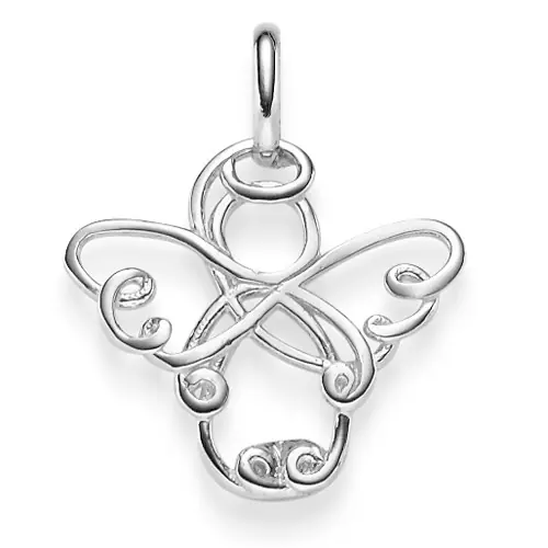 Weltweiter Versand Anhänger Engel Engelchen 20x16mm aus 585 Gold Weißgold Halsschmuck