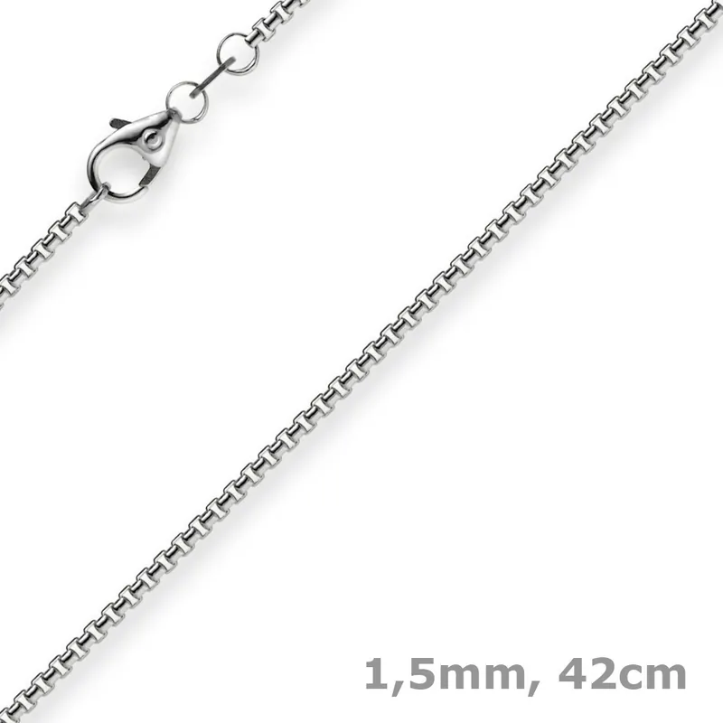 1,5mm Venezianerkette aus 750 Gold Weißgold Kette Collier Halskette rund 42cm Jetzt Zugreifen