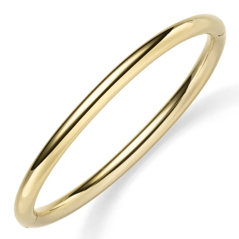 Versand Am Gleichen Tag Armreif Armband Armschmuck aus 585 Gold Gelbgold, 5mm breit, abgerundet glänzend