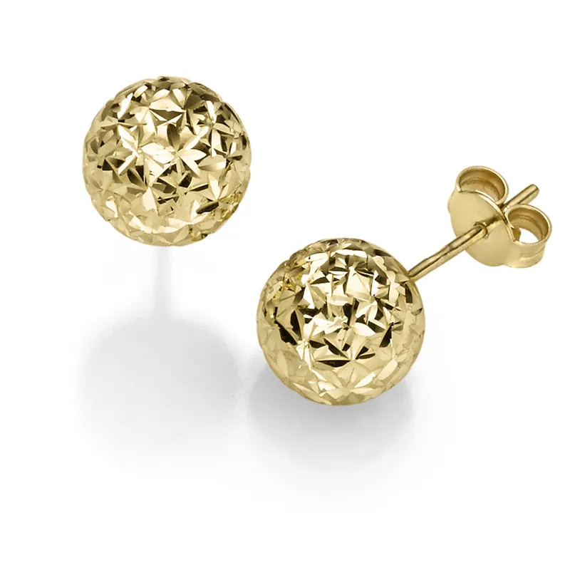 10mm Kugel Ohrstecker Stecker Ohrschmuck aus 585 Gold Gelbgold diamantiert Heißes Angebot