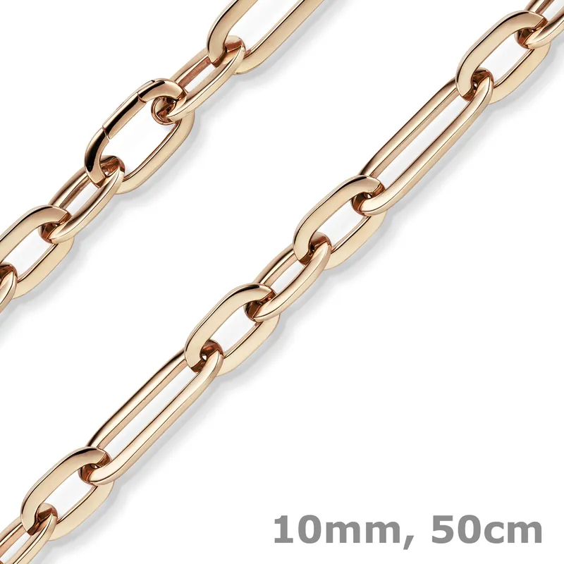 10mm Paper-Clip Kette Halskette Collier aus 585 Gold Rotgold glänzend 50cm Begrenztes Angebot