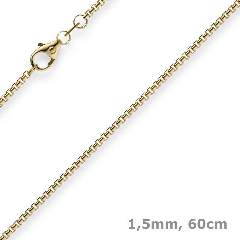 1,5mm Venezianerkette aus 750 Gold Gelbgold Kette Collier Halskette rund 60cm Wochenendangebot