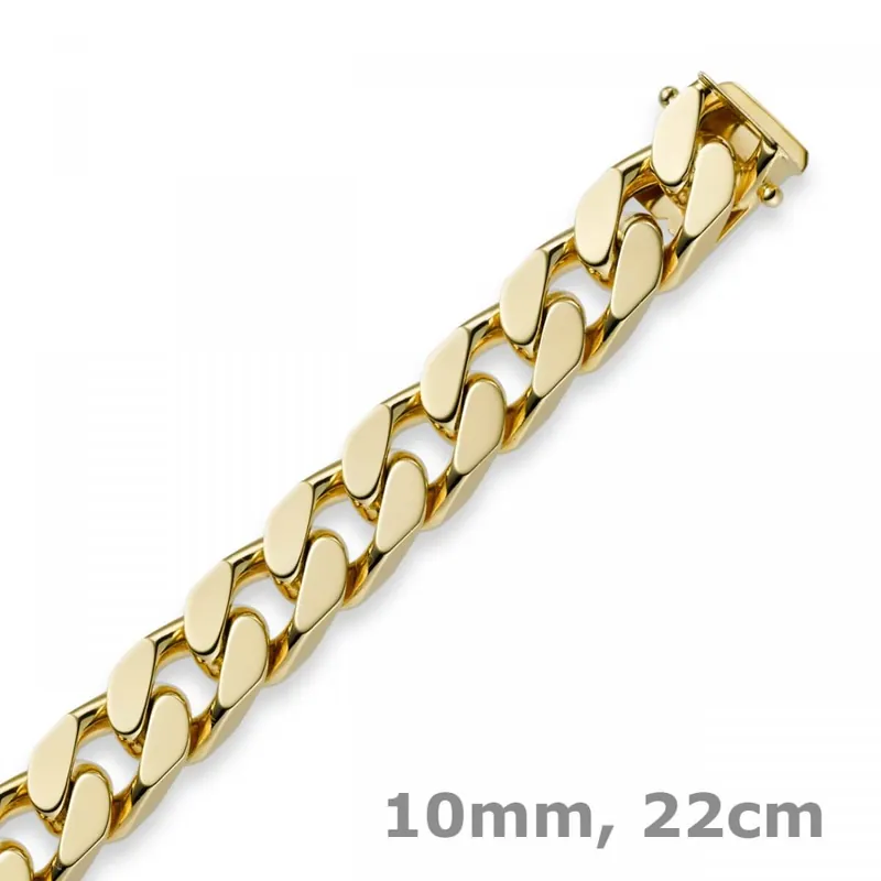 10mm Armband Panzerarmband 750 Gold Gelbgold massiv 4-seitig diamantiert 22cm Jetzt Kaufen
