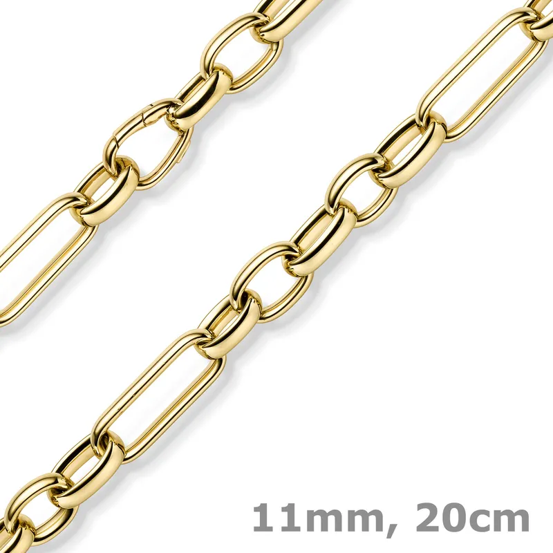 11mm Phantasie Armband Armkette Armschmuck aus 585 Gold Gelbgold 20cm Sale