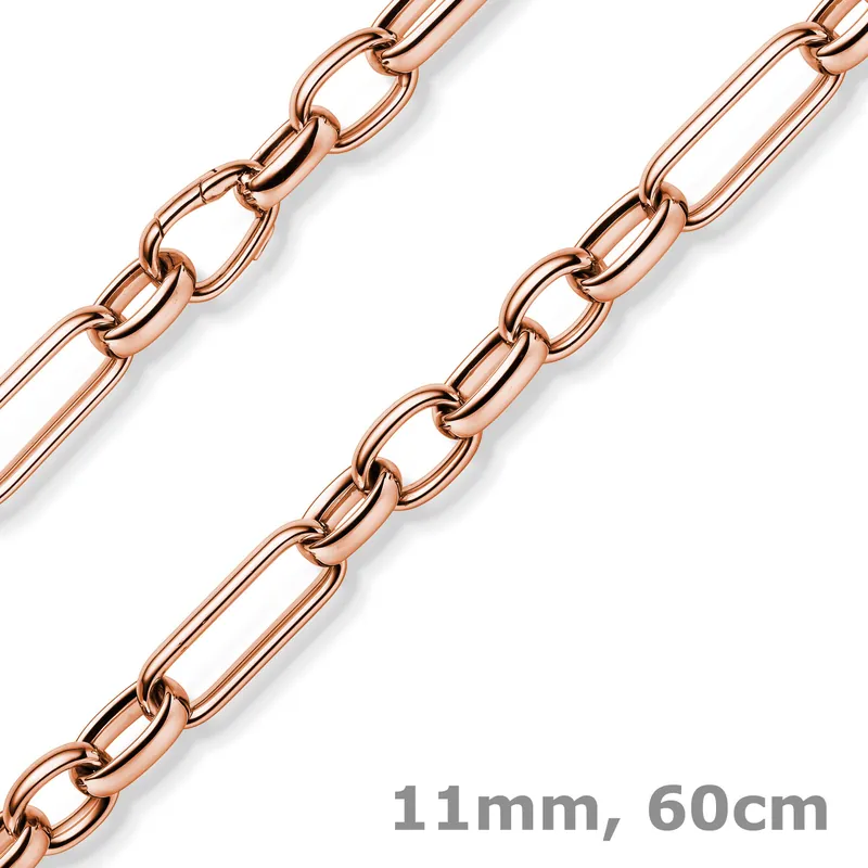 11mm Phantasie Kette Halskette Collier aus 585 Gold Rotgold 60cm Preisreduziert