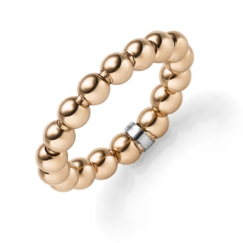 Weltweiter Versand Ring Kugelring Damenring elastisch aus 585 Gold Rotgold Breite 4mm