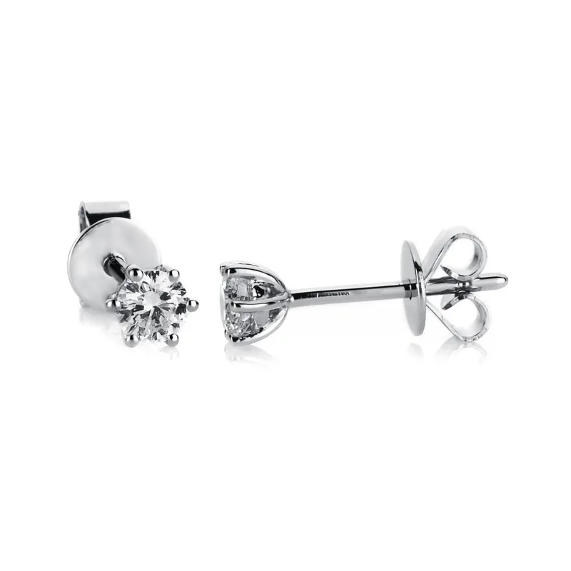Solitaire Ohrstecker aus 750 Weißgold 2 Brillanten 0,25ct TW-SI Ø3,5mm 6er-Krappe Bestseller