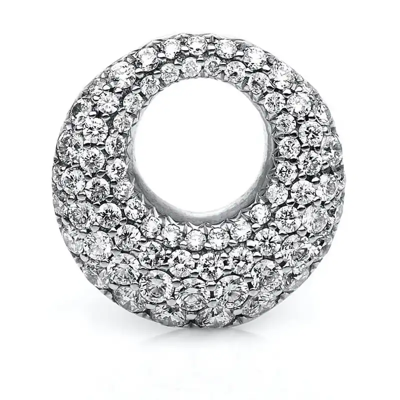 Pavé Anhänger aus 750 Weißgold 75 Brillanten 0,91ct TW-VSI 15,6x15,4mm Beliebt