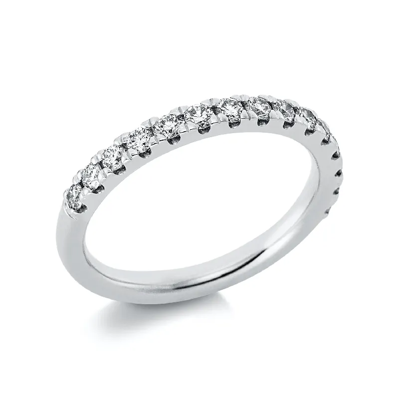 Weltweiter Versand Halb-Memoire Ring aus 750 Weißgold 15 Brillanten 0,52ct TW-SI B:2,5mm