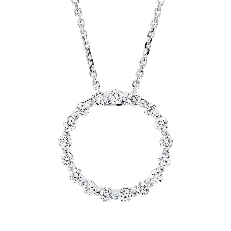 Versand Am Gleichen Tag Collier Kreis aus 750 Gold Weißgold 17 Brillanten 0,39ct TW-SI L:45cm