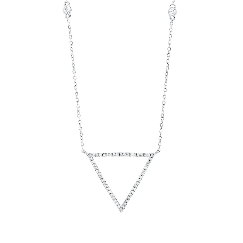 Weltweiter Versand Collier Dreieck aus 750 Weißgold 58 Brillanten 0,25ct TW-SI L:43,2cm