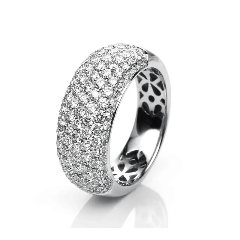 Wochenendangebot Pavé Ring aus 750 Gold Weißgold 119 Brillanten 1,65ct TW-VSI B:8,3mm